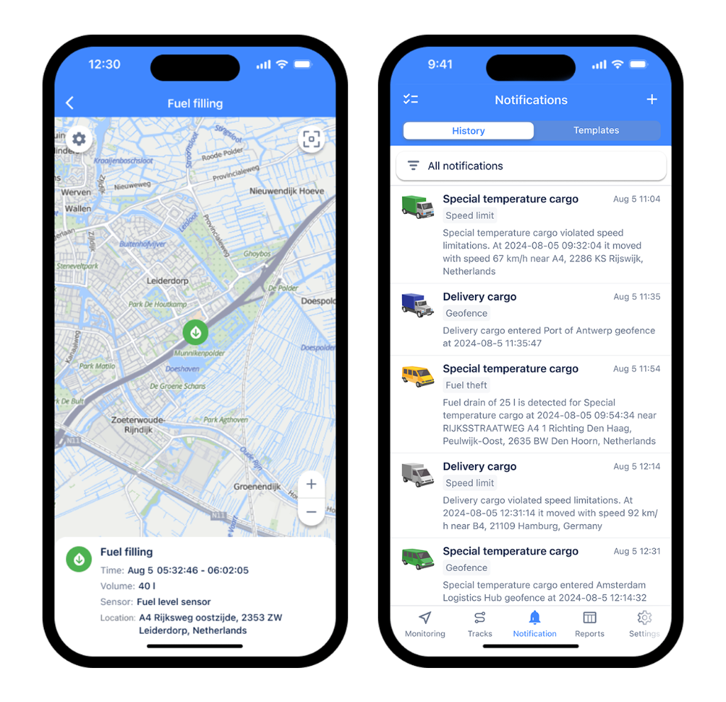 Vista oficial de la App Móvil NextGps en iOS y Android